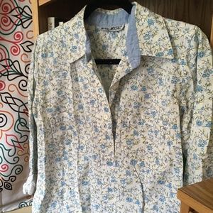 Vintage White Stag Button Up with floral accents